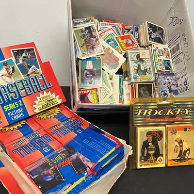 LOT 182: Big Trading Card Lot - Some Unopened - Baseball, Football, Hockey, Wrestling, Nascar , Non-Sports
