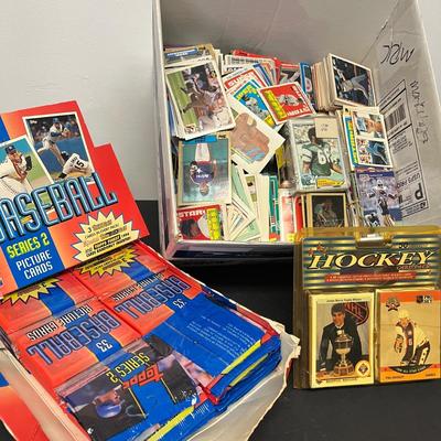 LOT 182: Big Trading Card Lot - Some Unopened - Baseball, Football, Hockey, Wrestling, Nascar , Non-Sports