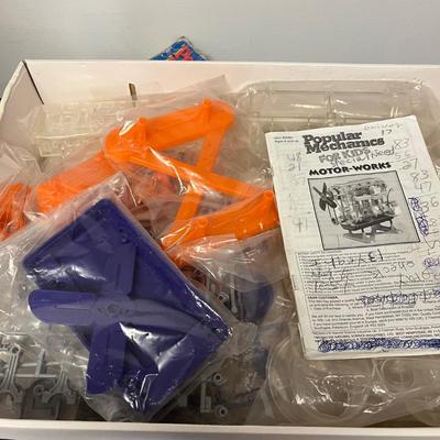LOT 184: Billy Builder's Tool Box and Popular Mechanics Motor-Works Toy Sets