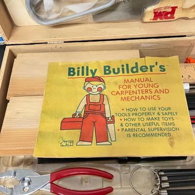 LOT 184: Billy Builder's Tool Box and Popular Mechanics Motor-Works Toy Sets