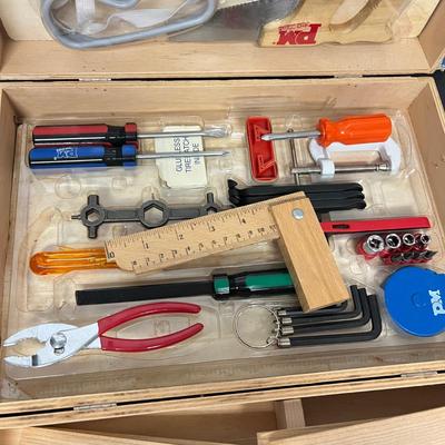 LOT 184: Billy Builder's Tool Box and Popular Mechanics Motor-Works Toy Sets