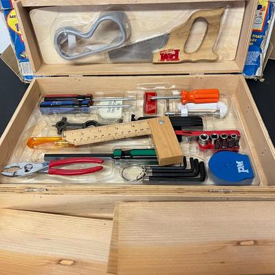 LOT 184: Billy Builder's Tool Box and Popular Mechanics Motor-Works Toy Sets