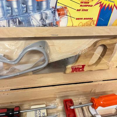 LOT 184: Billy Builder's Tool Box and Popular Mechanics Motor-Works Toy Sets