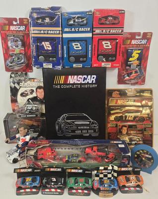 LOT 232: Nascar Cars with Cards, Mini Micro RC Racers, Book, and More