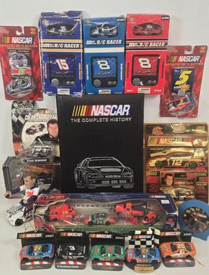LOT 232: Nascar Cars with Cards, Mini Micro RC Racers, Book, and More