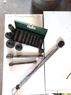 LARGE WRENCH AND SOCKETS