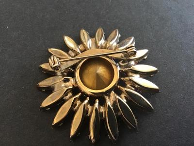Pink Rivoli Rhinestone Brooch. Gorgeous