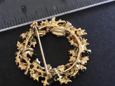 Ruccinni Signed Brooch Fall Rhinestone