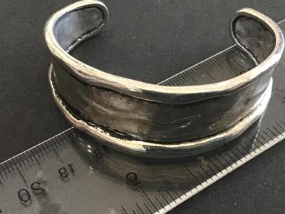 Silver Tone Hammered Style Cuff