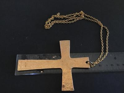 Marked Statement Necklace Gold Tone
