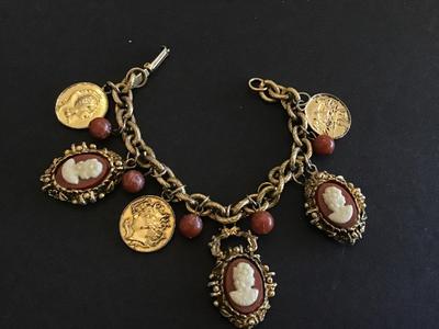 Vintage Cameo Coin Bracelet