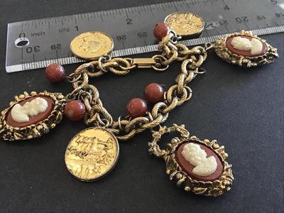 Vintage Cameo Coin Bracelet