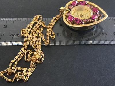 Mechanical Working Swiss Quartex Heart Watch Necklace