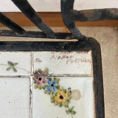 Sale Photo Thumbnail #21: Signed on seat, tiles made in Portugal
Measures: 53" wide  x 14" deep x 36" high x 16.5" seat height
Very good condition considering age.
Purchased in New Orleans