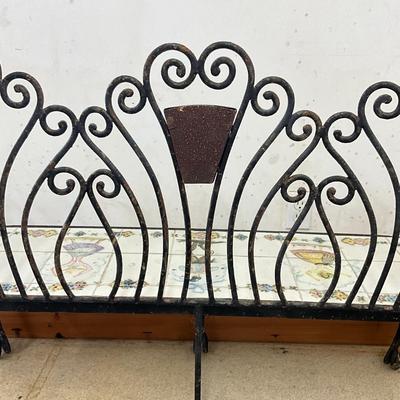 Sale Photo Thumbnail #17: Signed on seat, tiles made in Portugal
Measures: 53" wide  x 14" deep x 36" high x 16.5" seat height
Very good condition considering age.
Purchased in New Orleans
