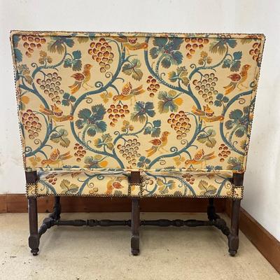 Sale Photo Thumbnail #55: Upholstery is pinned in nail head trim
Measures: 44" wide x 23" deep x 44" high x 16" seat height
very good condition
purchased from Les Pierre Antiques in NY 2004 for $5600