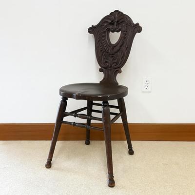 Sale Photo Thumbnail #83: Made of stained English Oak
Measures: 37.5"high x 15.5" wide x 16.25" deep x 18.5" seat height