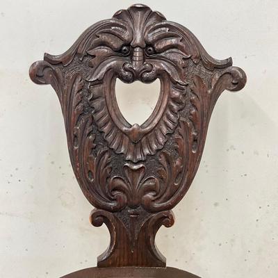 Sale Photo Thumbnail #78: Made of stained English Oak
Measures: 37.5"high x 15.5" wide x 16.25" deep x 18.5" seat height