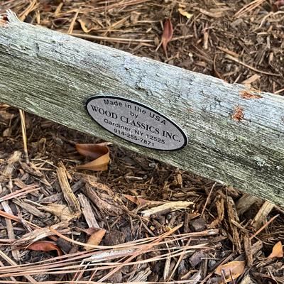 Sale Photo Thumbnail #228: Bench is very weathered and a few areas have been replaced with screws/nails
Measures: 6' long x 17.25" deep x 16" high