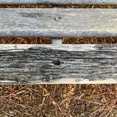 Sale Photo Thumbnail #230: Bench is very weathered and a few areas have been replaced with screws/nails
Measures: 6' long x 17.25" deep x 16" high