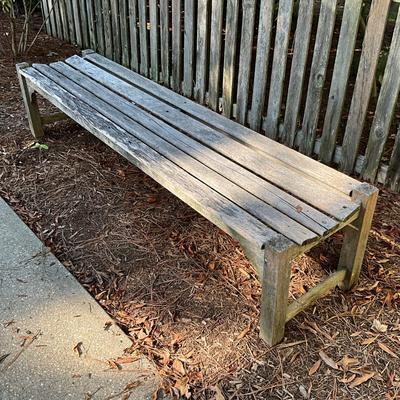 Sale Photo Thumbnail #229: Bench is very weathered and a few areas have been replaced with screws/nails
Measures: 6' long x 17.25" deep x 16" high