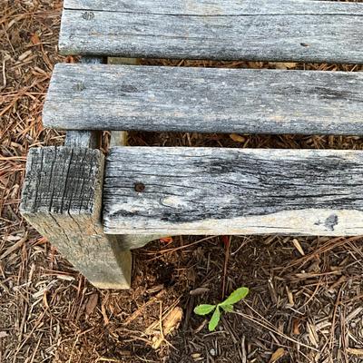Sale Photo Thumbnail #231: Bench is very weathered and a few areas have been replaced with screws/nails
Measures: 6' long x 17.25" deep x 16" high