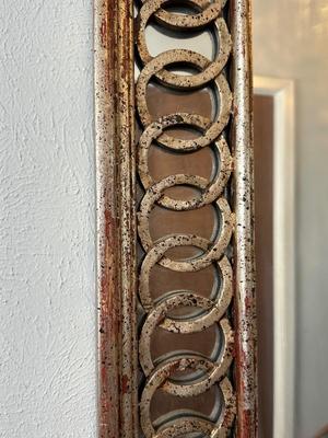 Italian Giltwood Mirror with Interlocking Ring Border