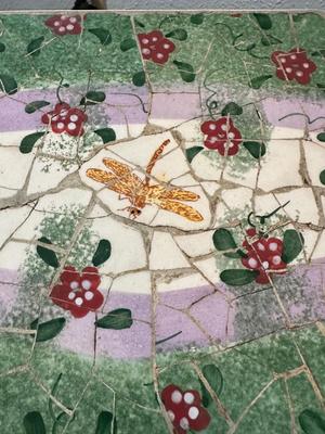 Mosaic Tile-Top Accent Table