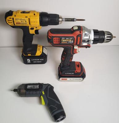 LOT 139: Pair of Battery Powered Drill Drivers by Dewalt and Black & Decker with Electric Screwdriver