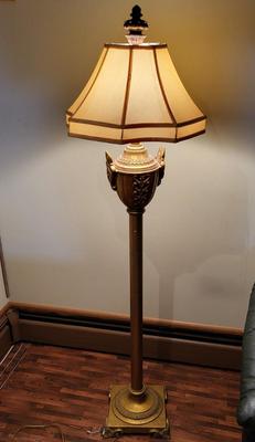 LOT 152: Antique Stylish Brass Floor Lamp