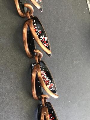 Vintage Marked Germany Looks like Rebajes Braclet Enameled Nice