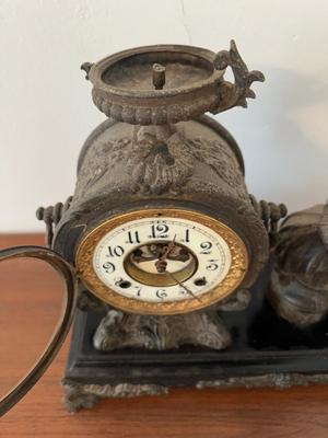 New Haven Clock Co. Figural Mantel Clock