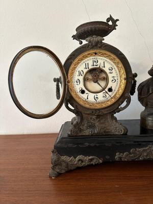 New Haven Clock Co. Figural Mantel Clock
