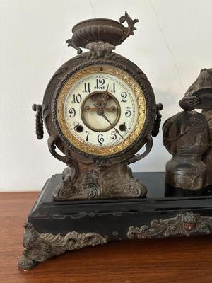 New Haven Clock Co. Figural Mantel Clock