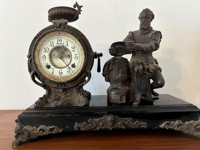 New Haven Clock Co. Figural Mantel Clock