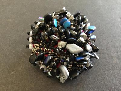 Vintage Mixed Material Brooch
