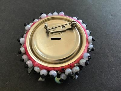 Vintage Mixed Material Brooch