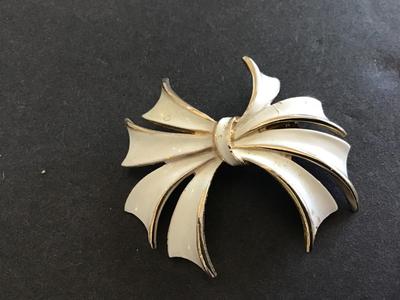 Marked Vintage Enamel Brooch
