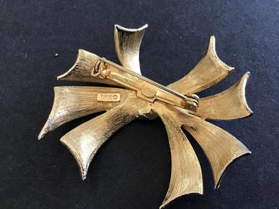 Marked Vintage Enamel Brooch