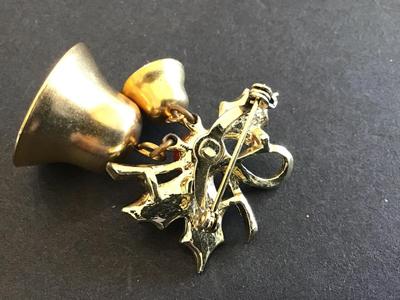 Vintage Bell Christmas Brooch