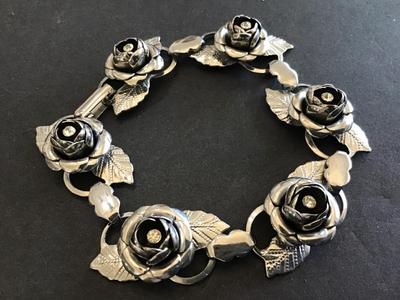 Rhinestone Rose Bracelet