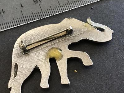 Enamel Elephant Brooch