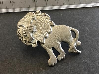 Antique Lion Brooch. Metzke signed