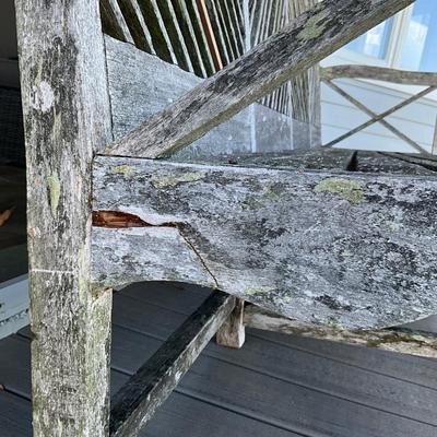 Sale Photo Thumbnail #266: Has been repaired, does have age
Measures: 7'6" wide x 31" deep x 42" high x 22" seat depth x 17.5" seat height