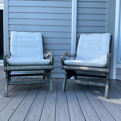 Sale Photo Thumbnail #281: Comes with two cushions, both have small stains
Both measure: 26" wide x 40" deep x 36" high x 20" seat height x 23" seat depth