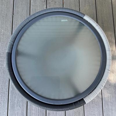 Sale Photo Thumbnail #303: Comes with seat cushions
28" wide x 18" seat height x 33" high x 19" seat depth x 26" deep
Table 18"Diameter x 18.25"H