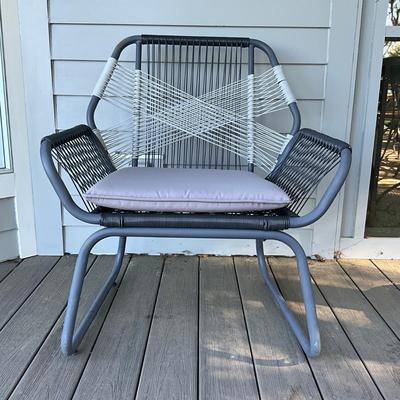 Sale Photo Thumbnail #297: Comes with seat cushions
28" wide x 18" seat height x 33" high x 19" seat depth x 26" deep
Table 18"Diameter x 18.25"H