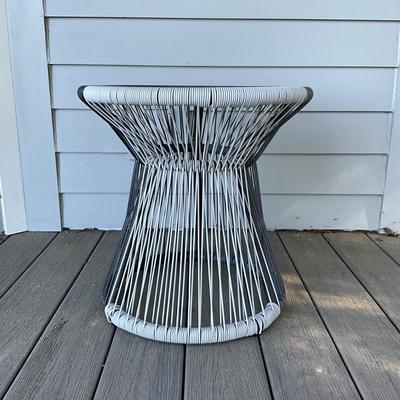 Sale Photo Thumbnail #302: Comes with seat cushions
28" wide x 18" seat height x 33" high x 19" seat depth x 26" deep
Table 18"Diameter x 18.25"H