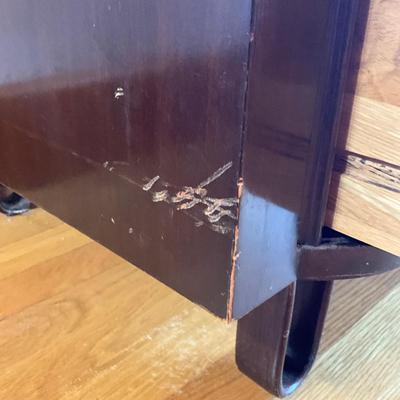 Sale Photo Thumbnail #311: Comes with spare feet
Has few scratches on top please refer to photos
Twelve drawers. Big scratch on left side
Left side track has small derailing
Measures: 48" wide x 21.5" deep x 36" high