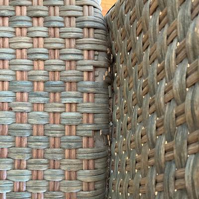 Sale Photo Thumbnail #351: Overall good condition, some paint is fading, small damage to rattan, see photos
Measures: 26.5" wide x 20" seat height x 18.5" seat depth x 31.25" high